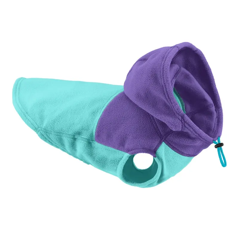 Gooby Fleece Vest Hoodie Dog Harness - Two Tone Turquoise