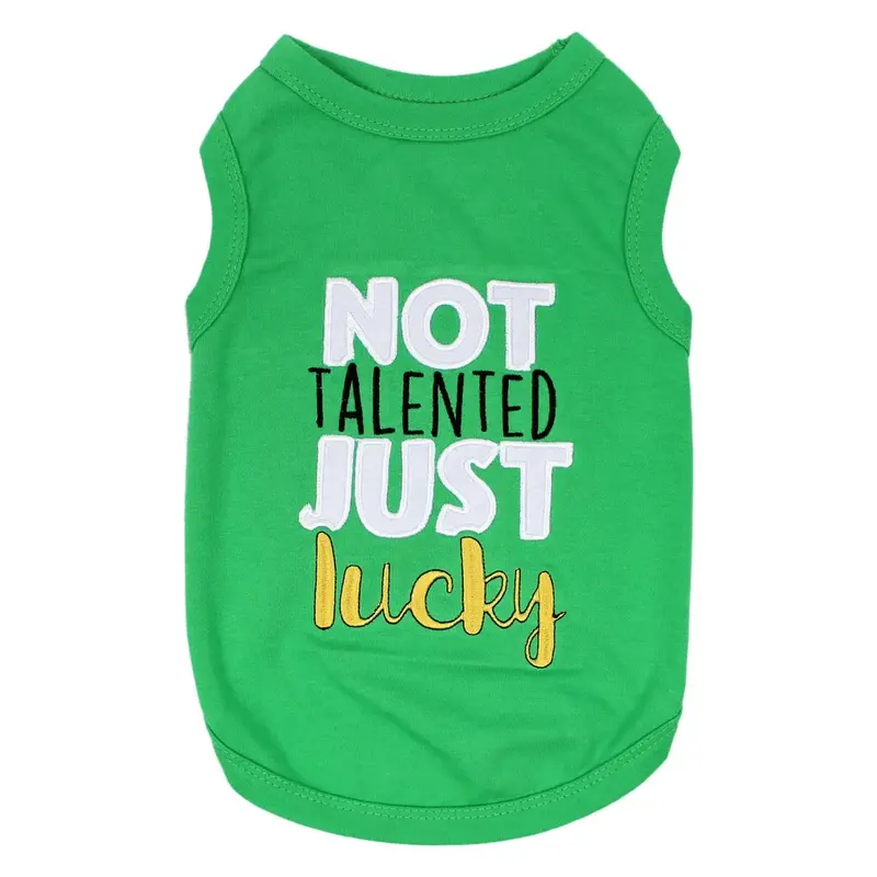 Parisian Pet Not Talented Just Lucky Dog Tank - Green
