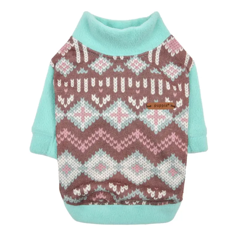 Puppia Andri Dog Shirt - Brown & Mint