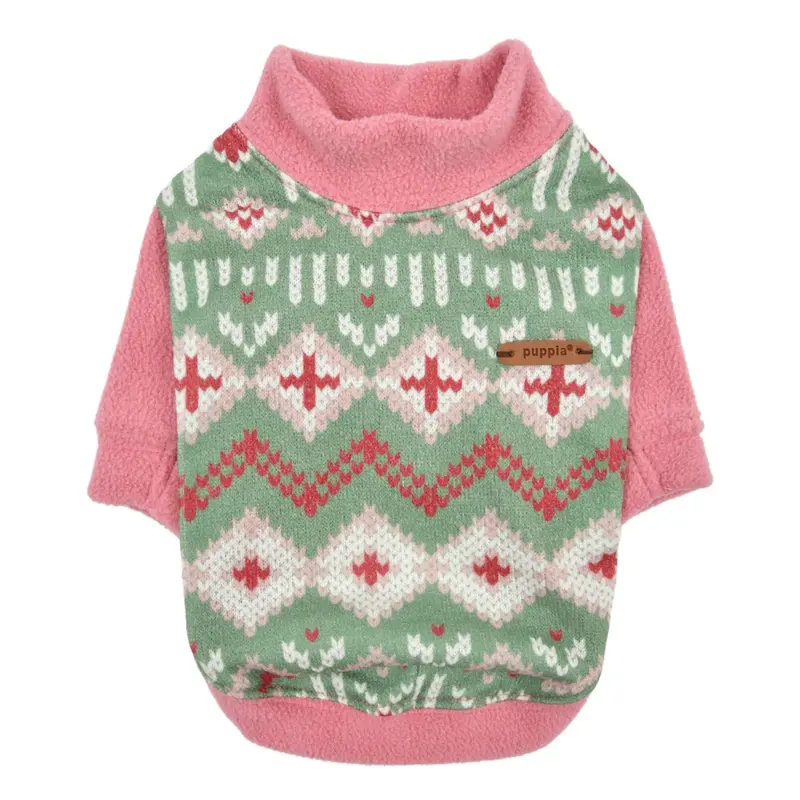 Puppia Andri Dog Shirt - Green & Pink