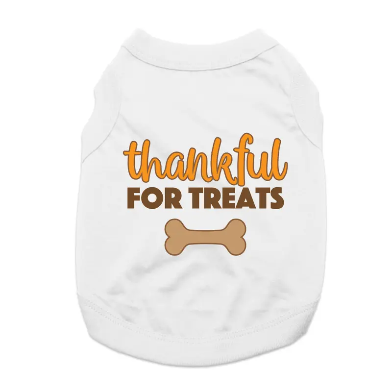 Thankful for Treats Dog Shirt - White