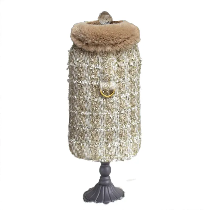 Hello Doggie Annabella Tweed  Dog Coat - Gold Ore
