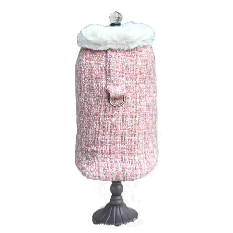 Hello Doggie Annabella Tweed  Dog Coat - Pearl Pink