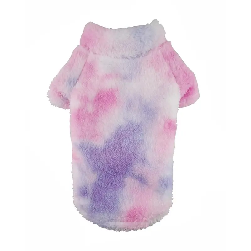 Doggie Design Soft Plush Dog Pullover - Tie-Dye Pink & Purple