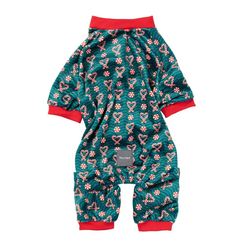 FuzzYard Holiday Dog Pajamas - I Heart Candy Canes