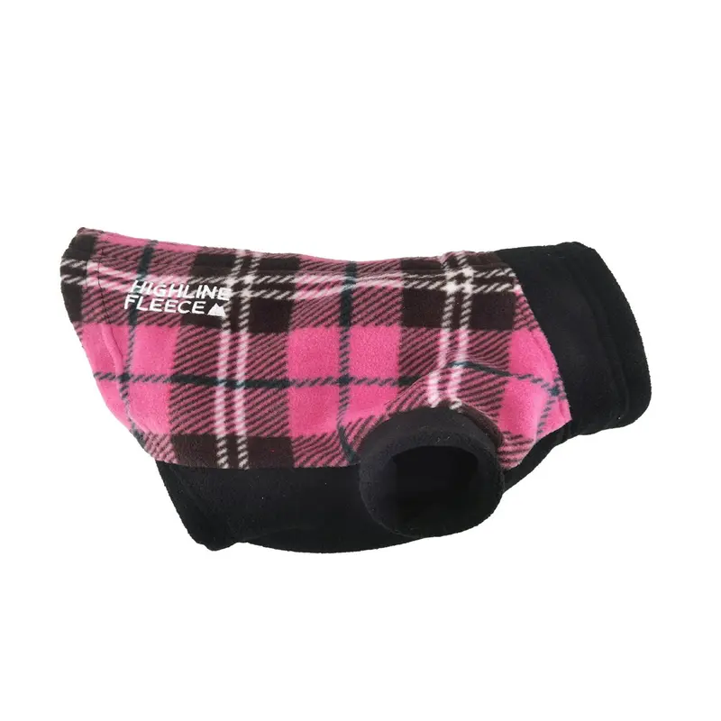 Highline Fleece Dog Coat by Doggie Design - Pink & Black Plaid