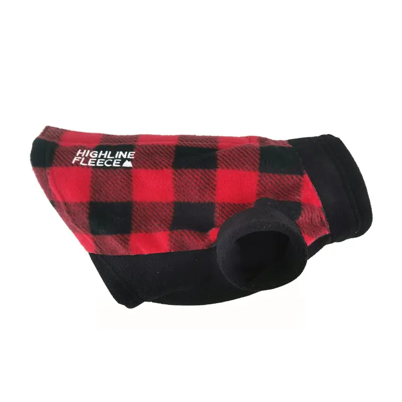 Highline Fleece Dog Coat by Doggie Design - Red & Black Plaid