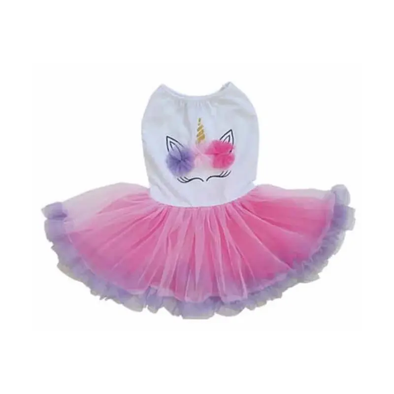 Pawpatu Unicorn Petti Dog Dress - Pink & Purple