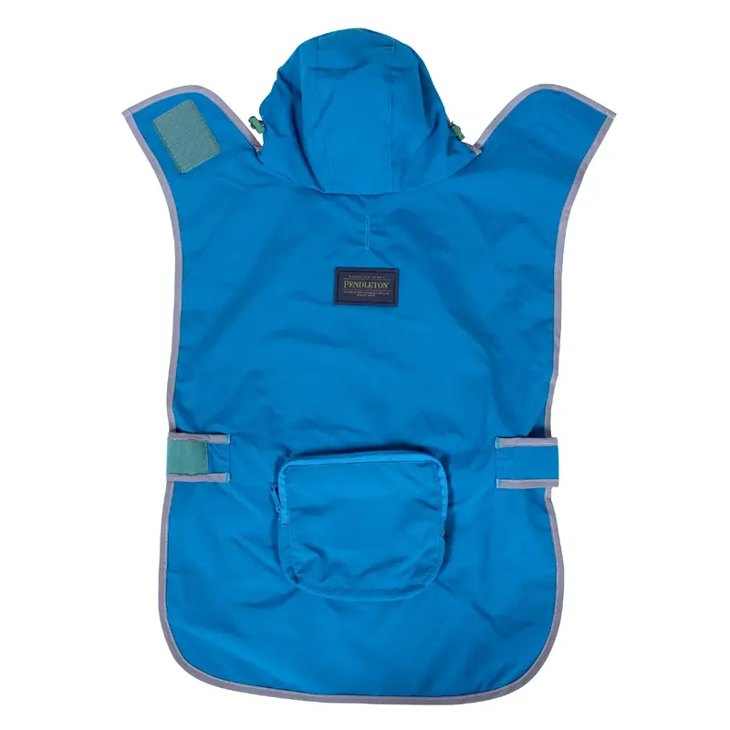 Pendleton Pet Waterproof Dog Rain Coat - Blue w/Los Lunas Lining