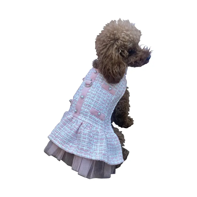 The Dog Squad Chanel Dog Dress - Pink Plaid