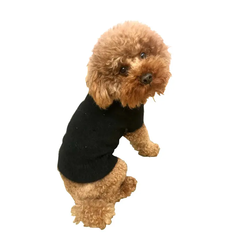 The Dog Squad Super Glam Rhinestone Turtleneck Dog Sweater - Black