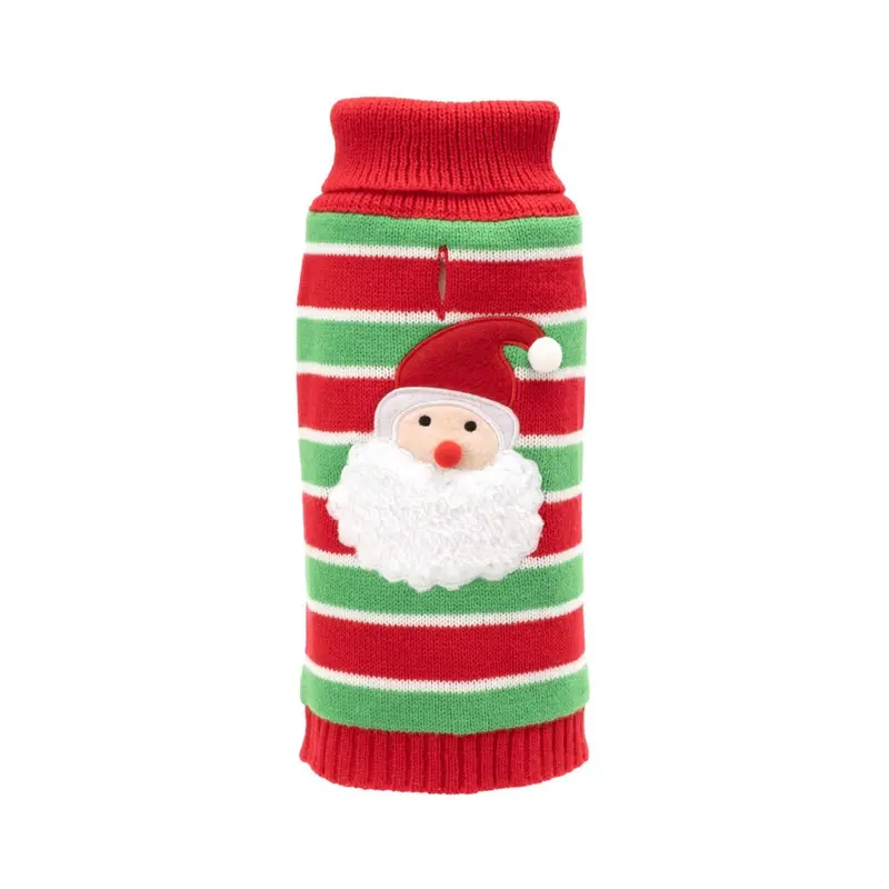 Worthy Dog Holiday Stripe Dog Sweater - Santa