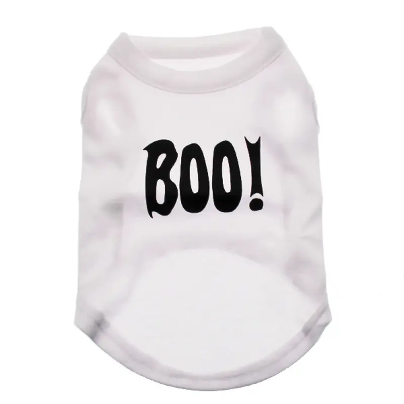 BOO! Screen Print Dog T-Shirt - White