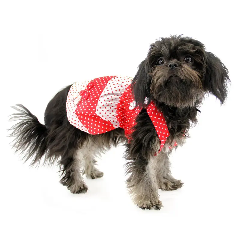 Klippo Polka Dot Dog Sundress - Red and White