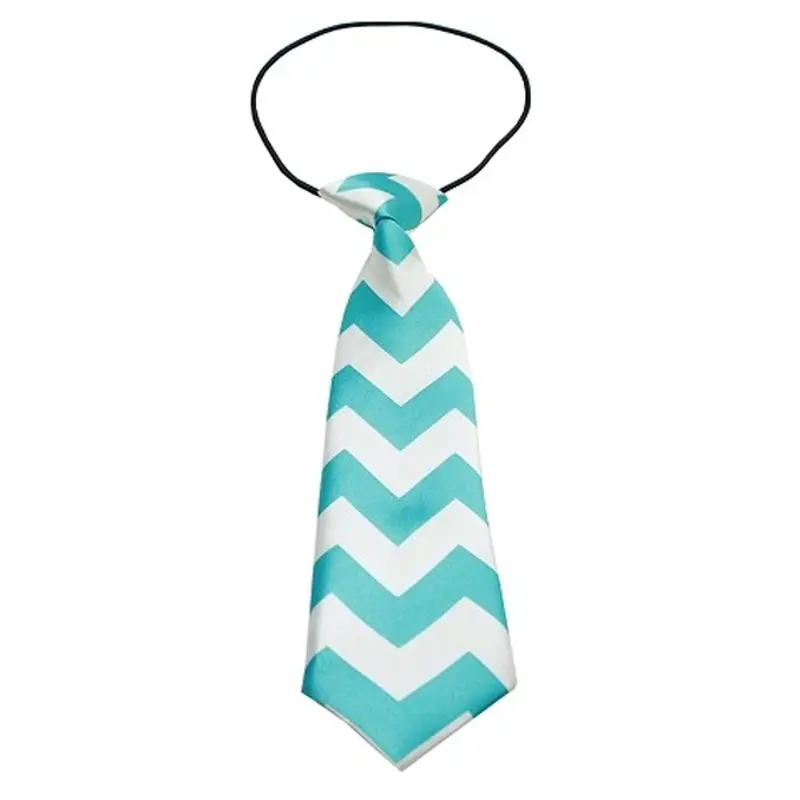 Chevron Big Dog Neck Tie - Light Blue