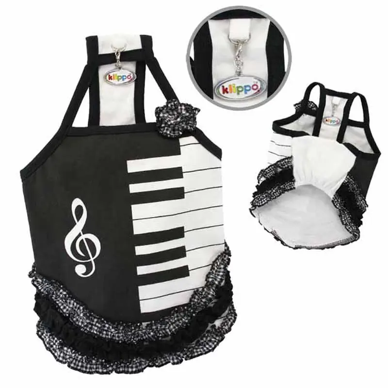 Klippo Piano Dog Dress with Ruffles
