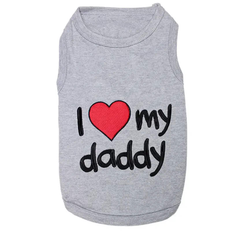 Parisian Pet I Love My Daddy Dog Tank - Gray