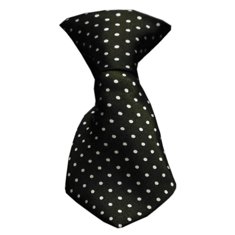 Swiss Dot Dog Neck Tie - Black