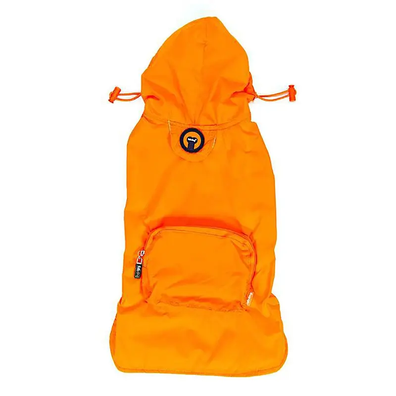 fabdog Pocket Fold Up Dog Raincoat - Orange