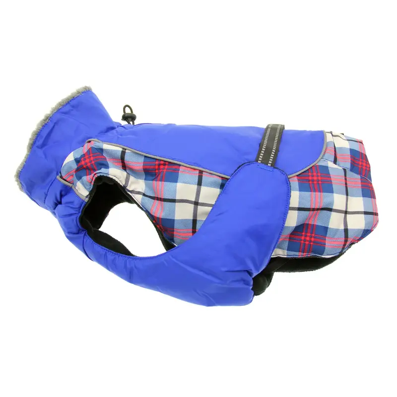 Alpine All-Weather Dog Coat by Doggie Design - Royal Blue Plaid