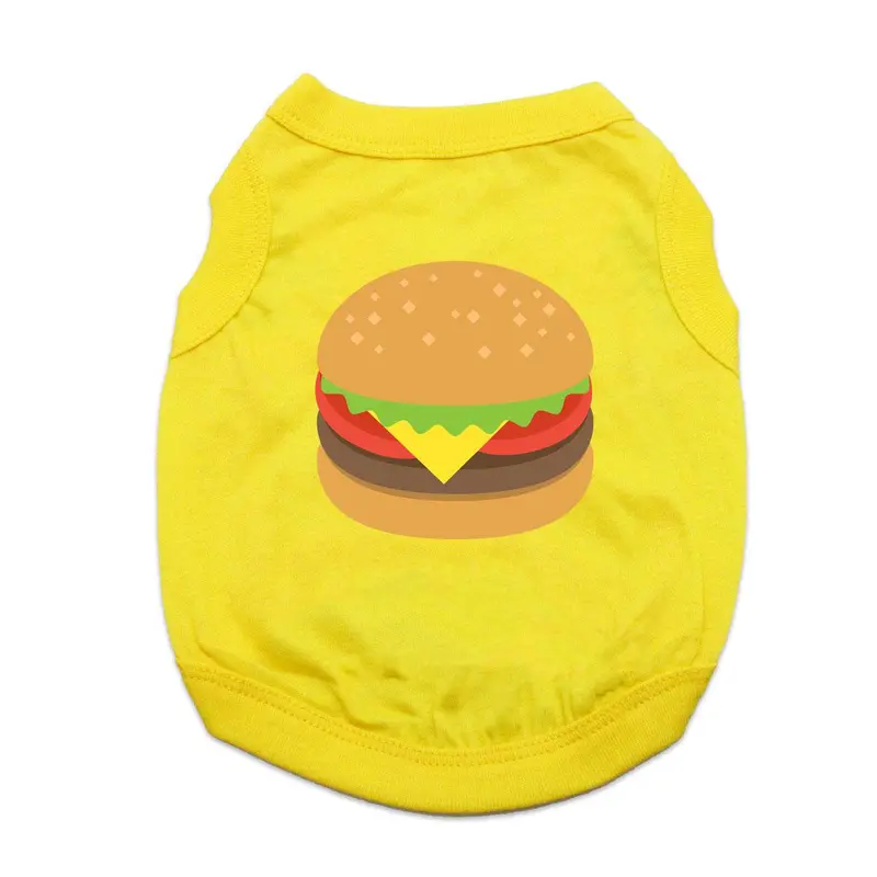 Cheeseburger Emoji Dog Shirt - Yellow