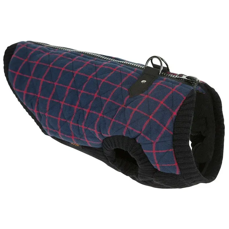 Fashion Bomber Check Dog Vest by Gooby - Navy