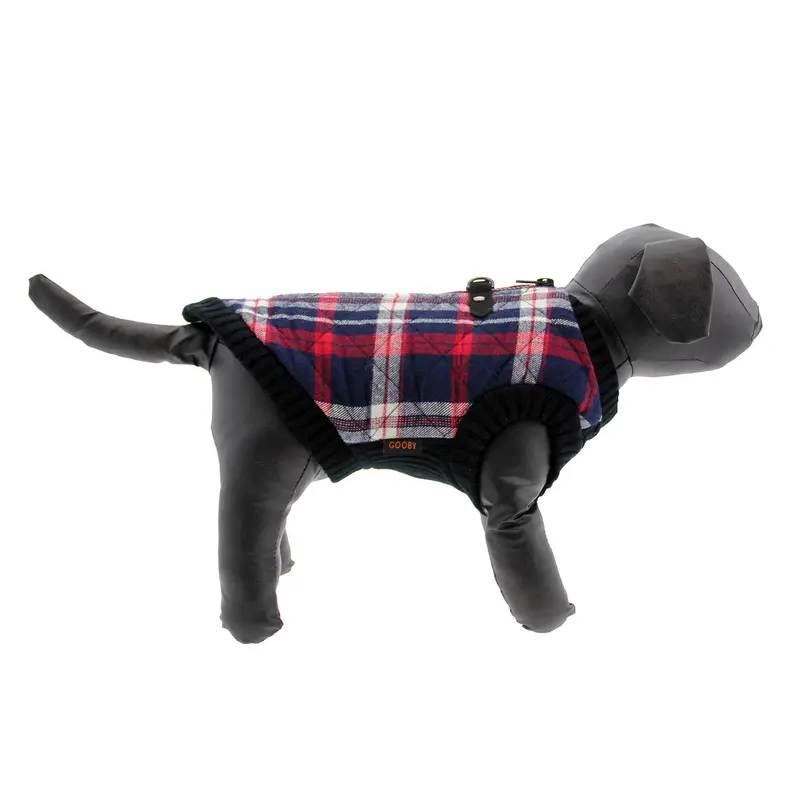 Fashion Bomber Check Dog Vest by Gooby - White 
