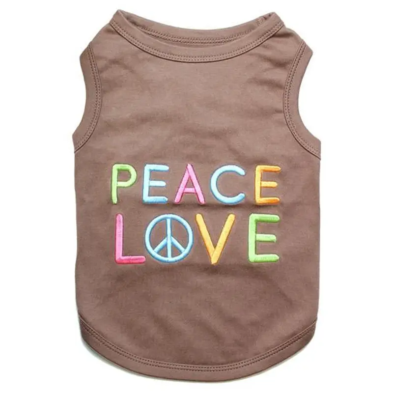 Peace Love Dog Tank by Parisian Pet - Brown