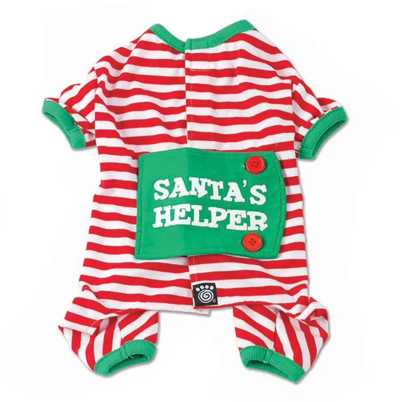 Petrageous Santa's Helper Dog Pajamas - Red and White