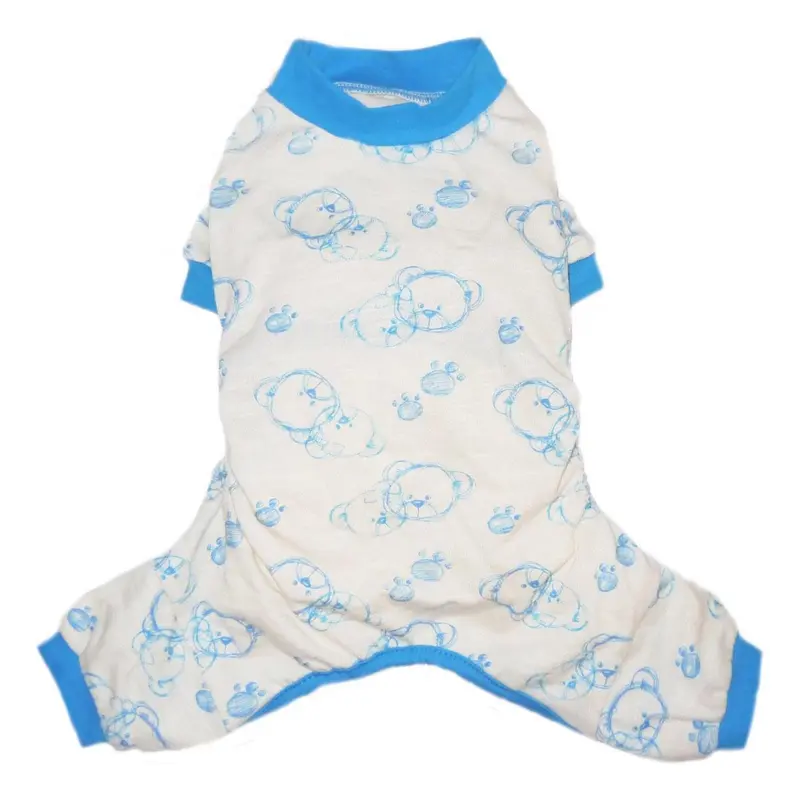Pooch Outfitters Milo Dog Pajamas with Blue Trim