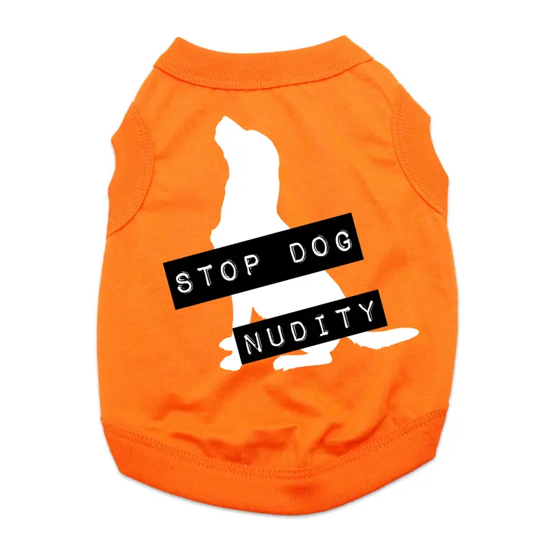 Stop Dog Nudity Dog Shirt - Orange
