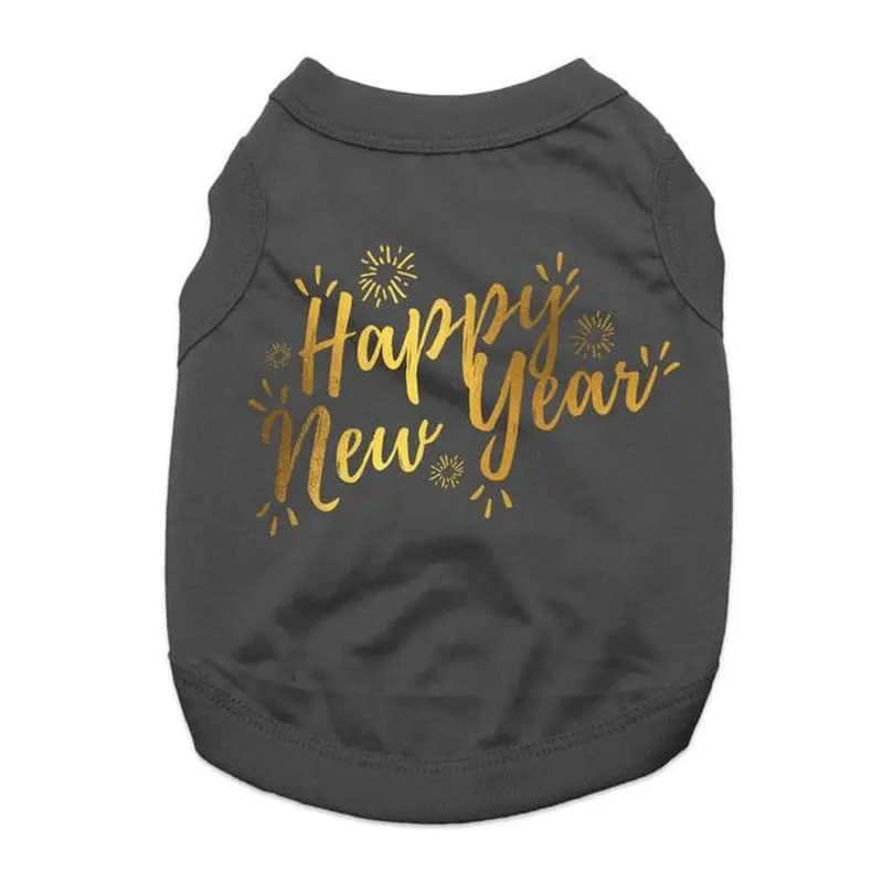 Happy New Year Dog Tank - Black
