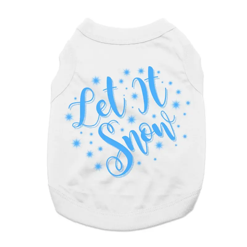 Let It Snow Dog Shirt - White