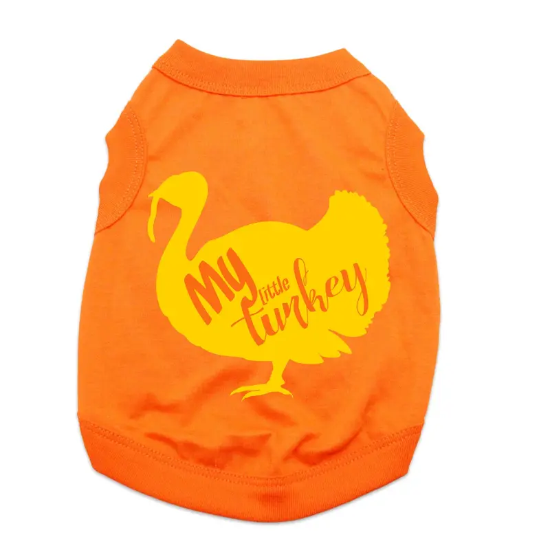 My Little Turkey Dog Shirt - Orange