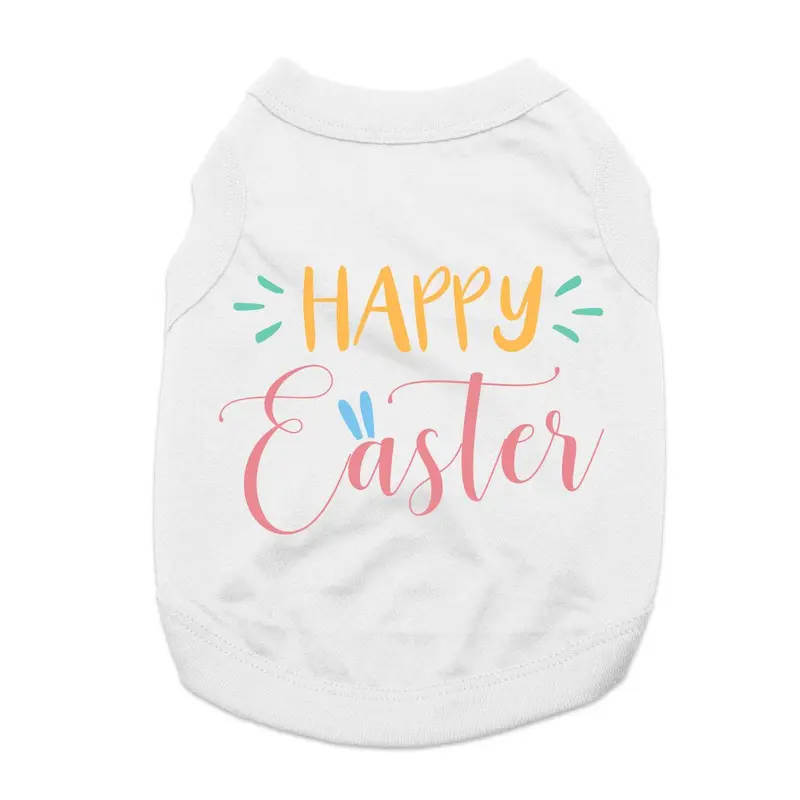 Happy Easter Dog Shirt - White