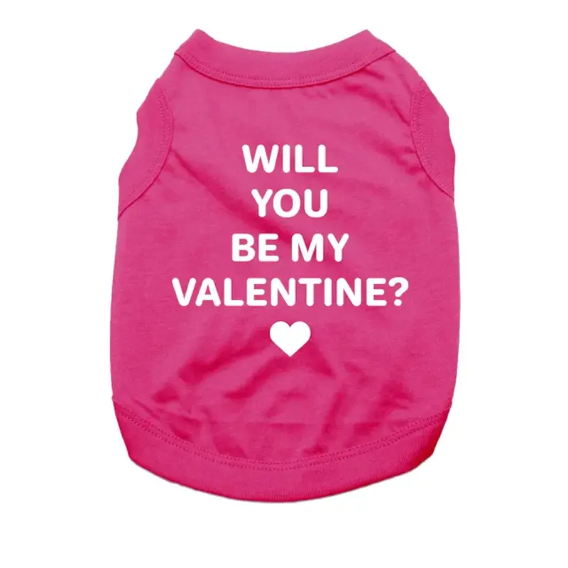 Will You Be My Valentine? Dog Shirt - Bright Pink