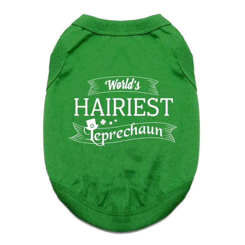 World's Hairiest Leprechaun Dog Shirt - Green