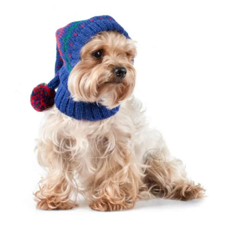 Alqo Wasi Snowflake Alpaca Winter Dog Hat - Blue