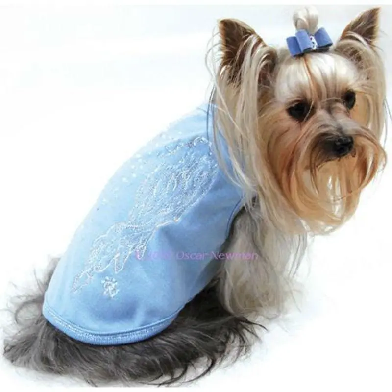 Oscar Newman Angel Wings Dog T-Shirt - Blue