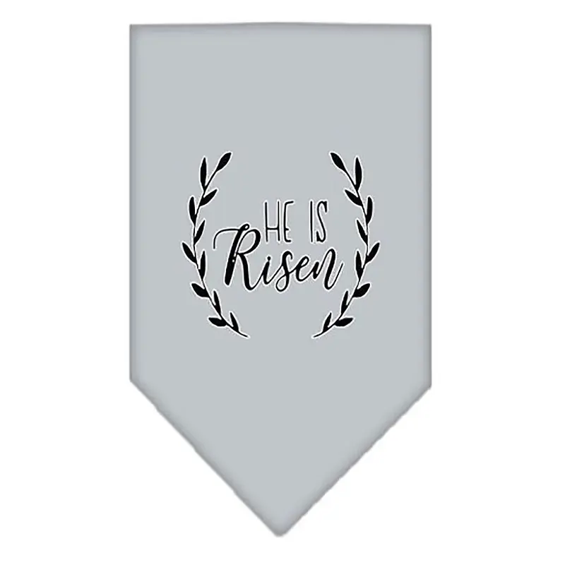 He Is Risen Screen Print Dog Bandana - Gray