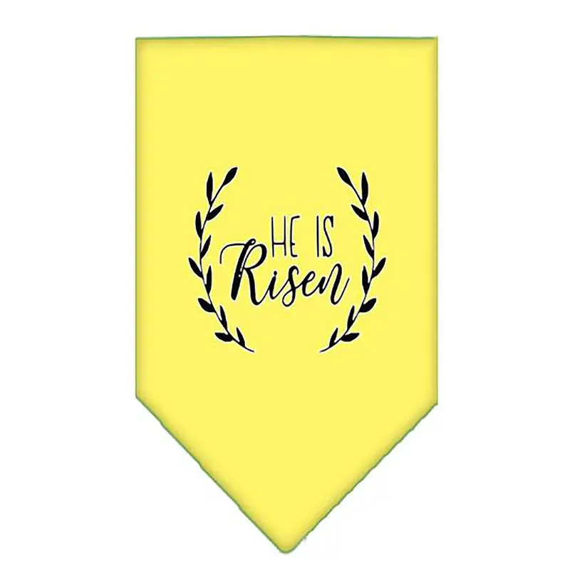 He Is Risen Screen Print Dog Bandana - Yellow