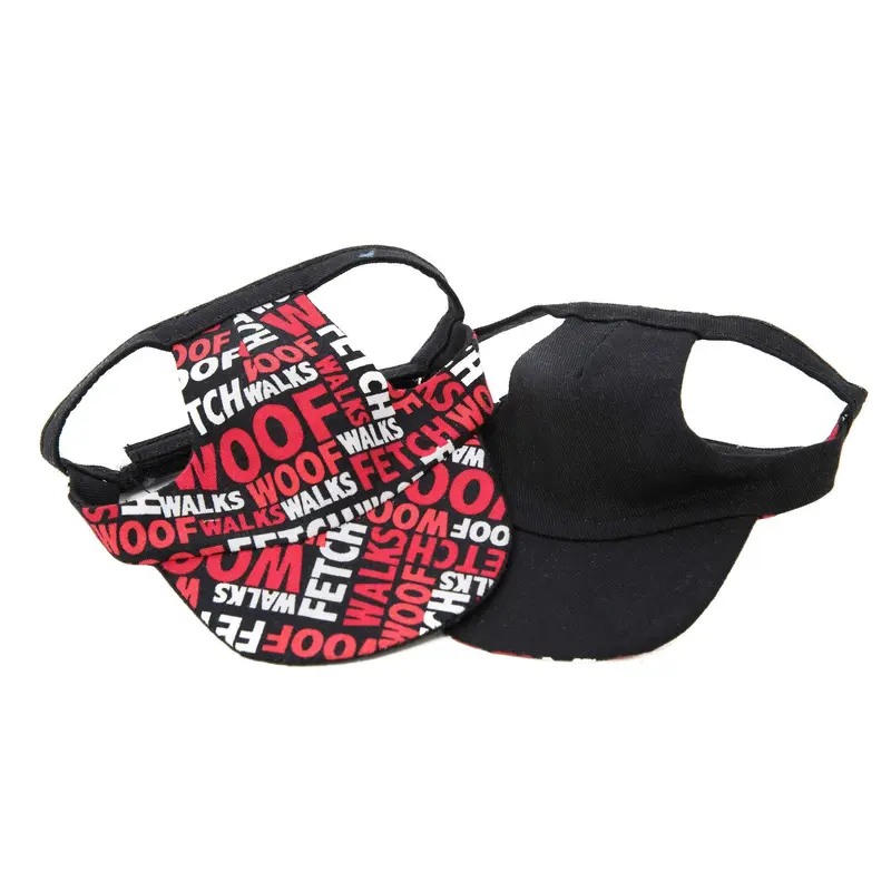 Joyful Bling Reversible Dog Visor - Black and Red