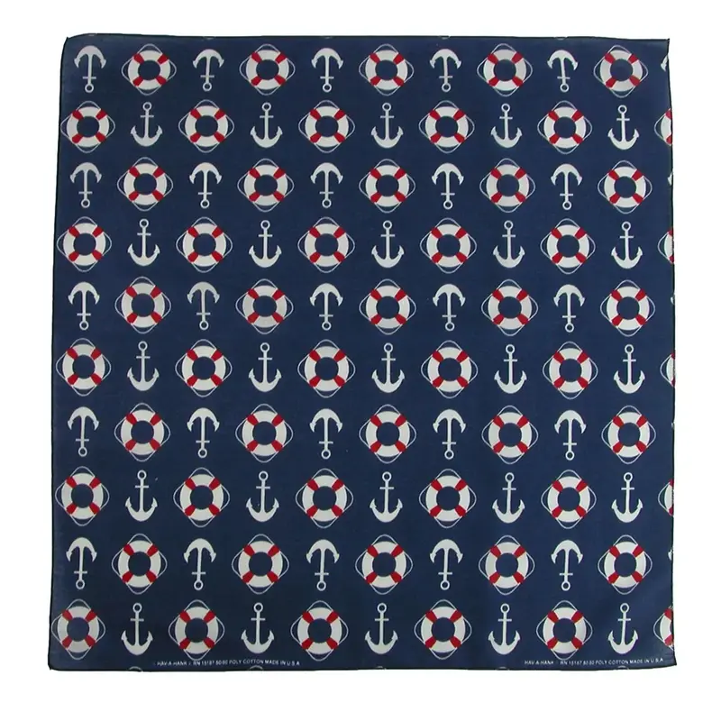 Life Saver & Anchors Nautical Dog Bandana