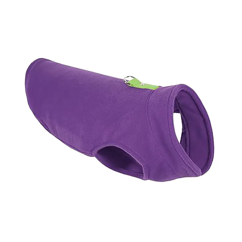 Gooby Fleece Dog Vest - Purple with Green