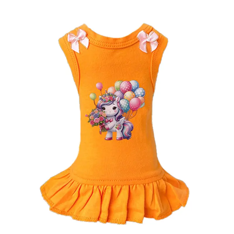 Hello Doggie Party Girl Dog Dress - Orange