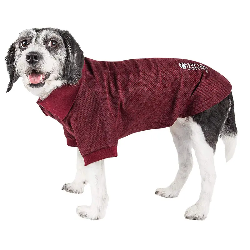Pet Life ACTIVE Fur-Flexed Performance Dog Polo - Burgundy