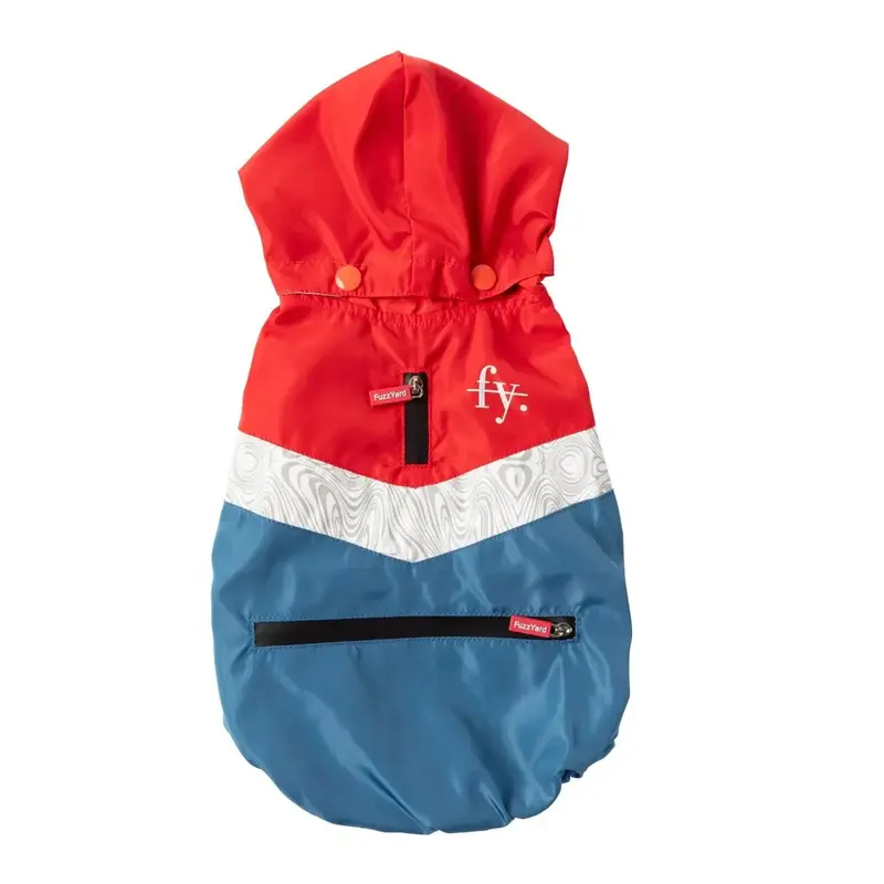 FuzzYard The Seattle Dog Raincoat - Red/Blue