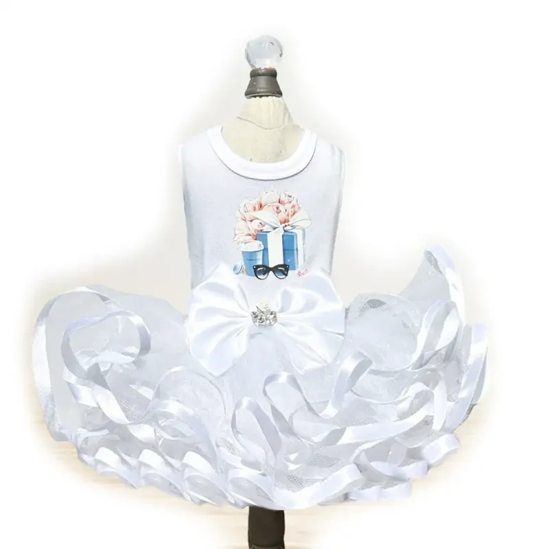 Hello Doggie Goddess Dog Tutu Dress - Alara White
