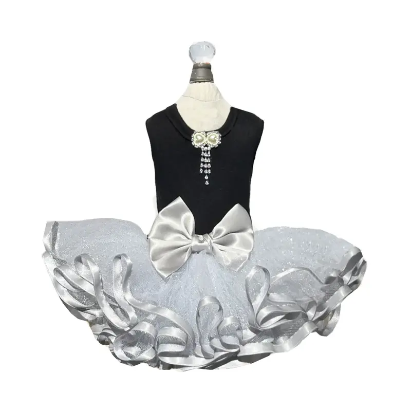 Hello Doggie Goddess Dog Tutu Dress - Deva Black/Silver