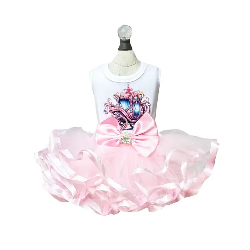 Hello Doggie Goddess Dog Tutu Dress - Freya White/ Light Pink